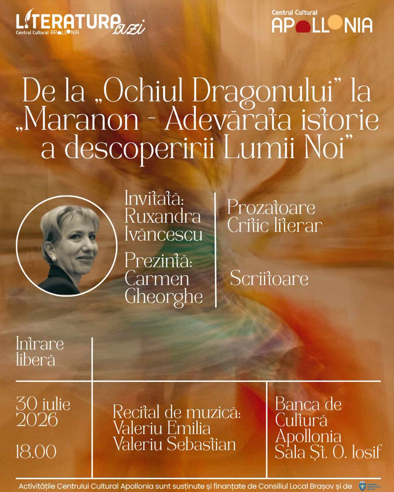 Literatura Azi Ruxandra Ivăncescu la Banca de Cultură Apollonia